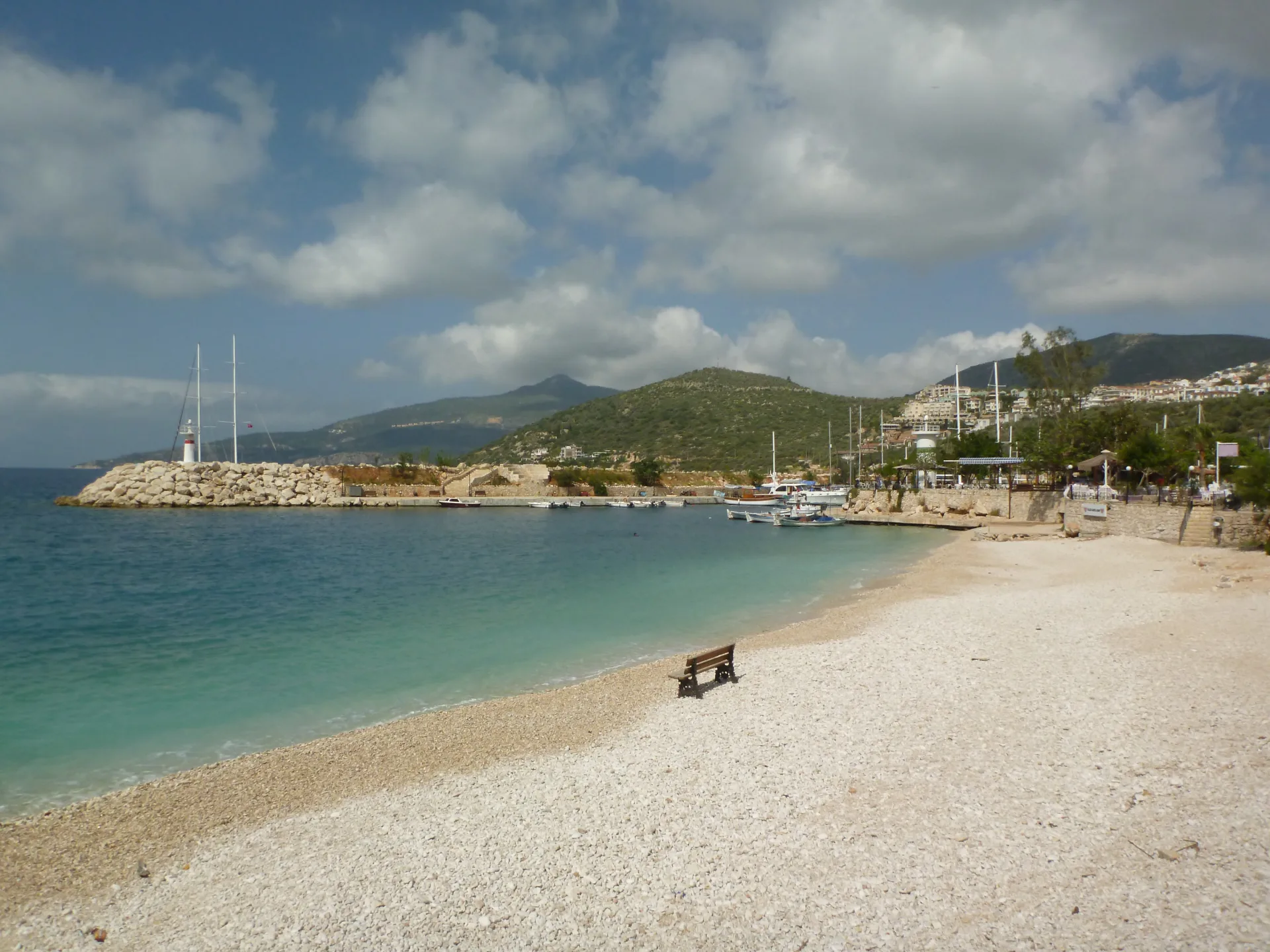 Sea and beach view from a cove near Kalkan